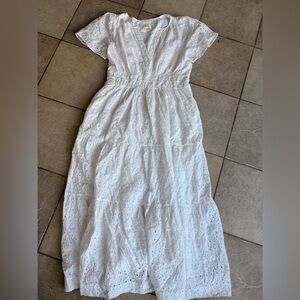 Maeve Anthropologie somerset Eyelet V-Neck Midi Dress